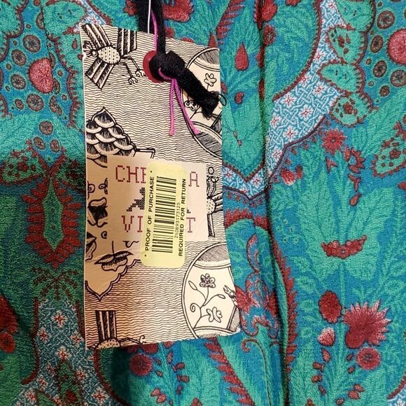 Chelsea & Violet Sherwood Forest Green Paisley Long Sleeve Dress Sz S New - Picture 9 of 13